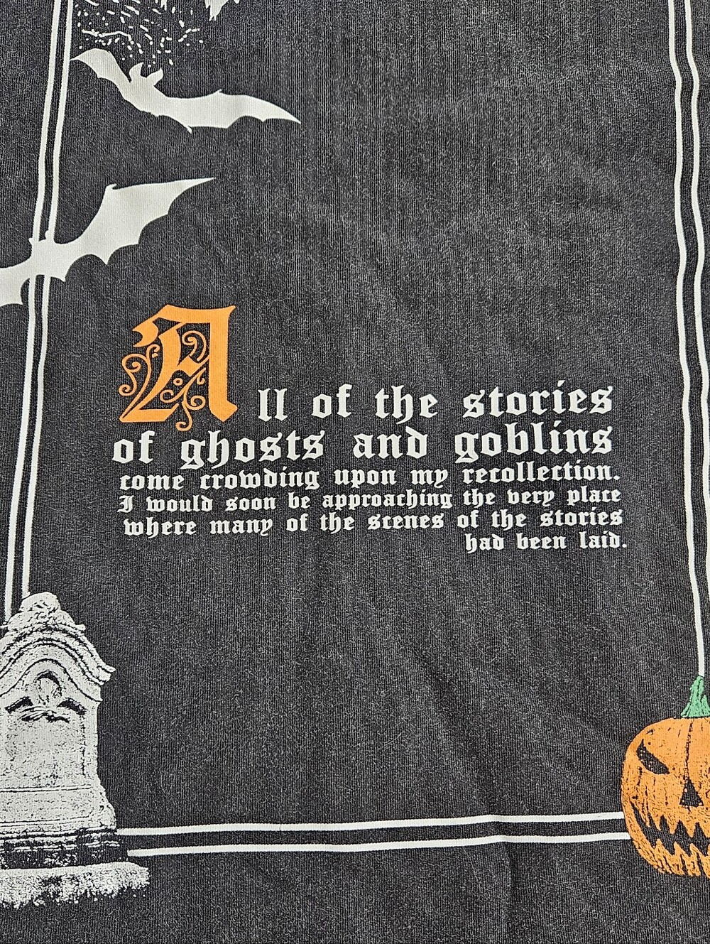 ho7s halloween sleepy hollow black tee goth ghost oversized spooky unisex top - Picture 5 of 7
